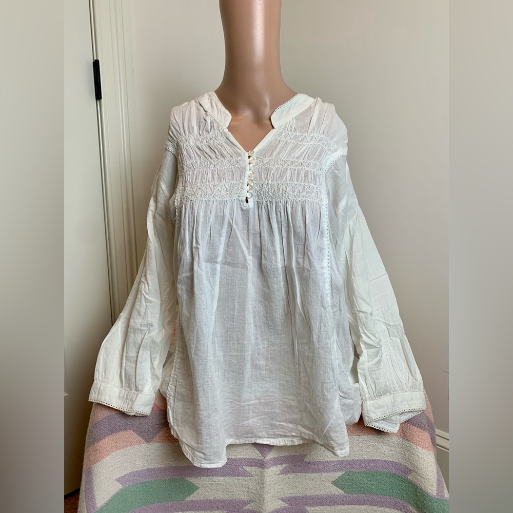White vintage style blouse
